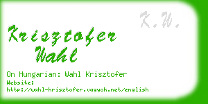 krisztofer wahl business card